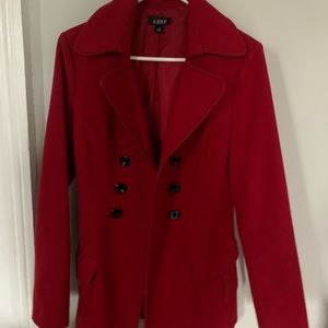 A. Byer Red Winter Coat Peacoat Women’s Sz Medium